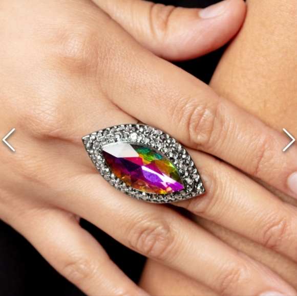 paparazzi Jewelry - Jaw Dropping Dazzle Ring Stretchy Band 6-10 Multi Sold Out #2
